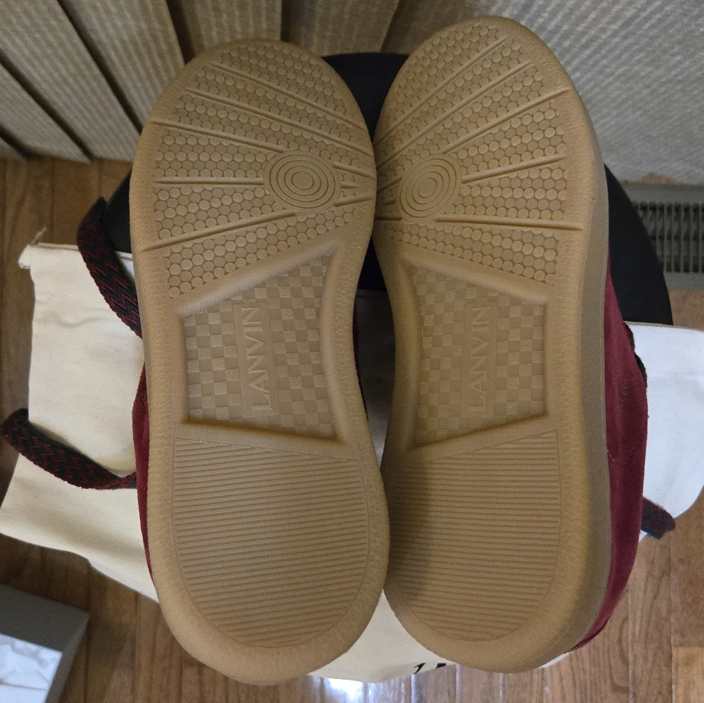 Lanvin Red High-Top Sneakers with Suede Finish - Picture 5 of 12